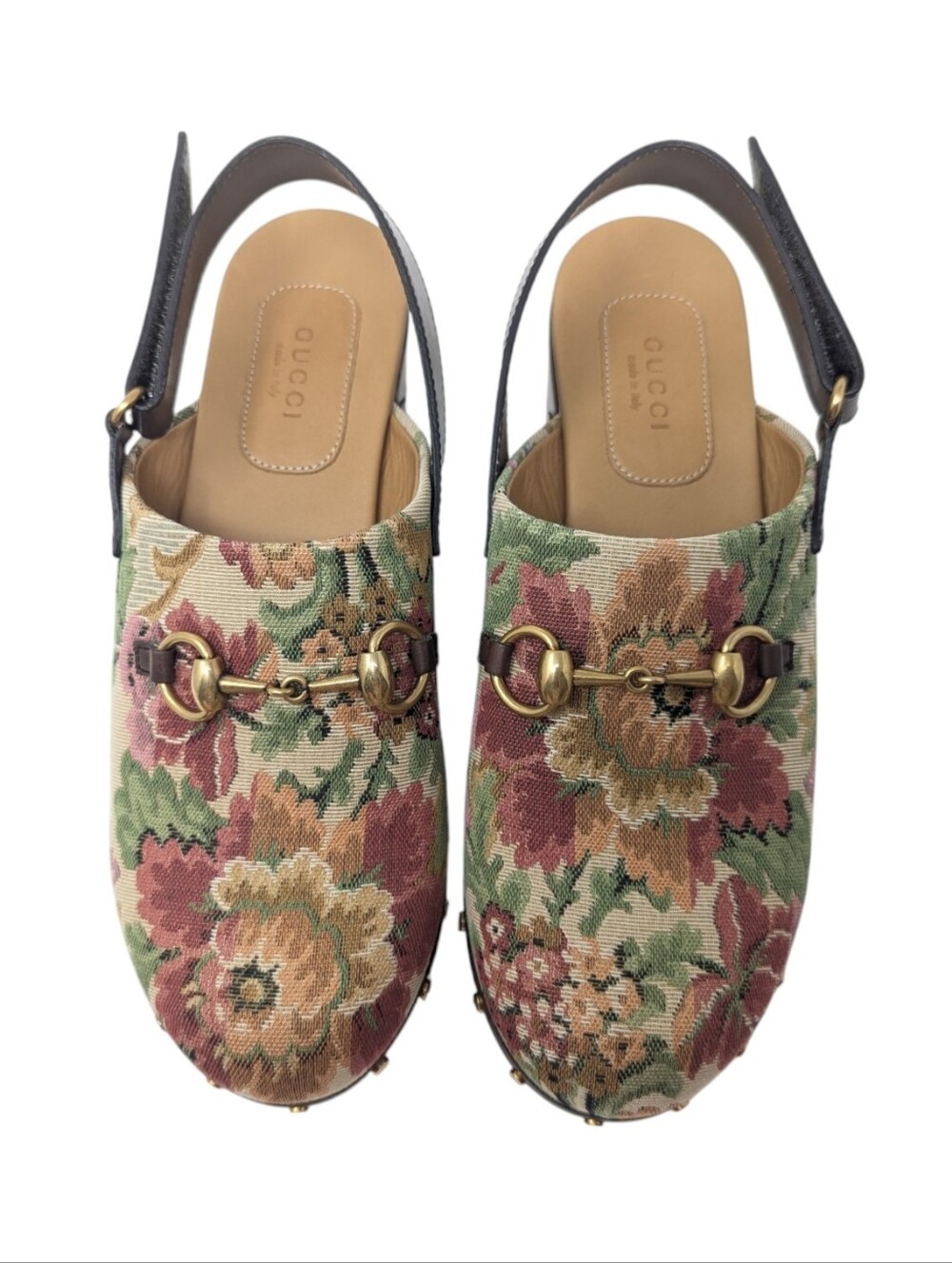 Gucci Rare Floral Amstel Slingback Tapestry Clog Mule Size EU 39 - Picture 6 of 13